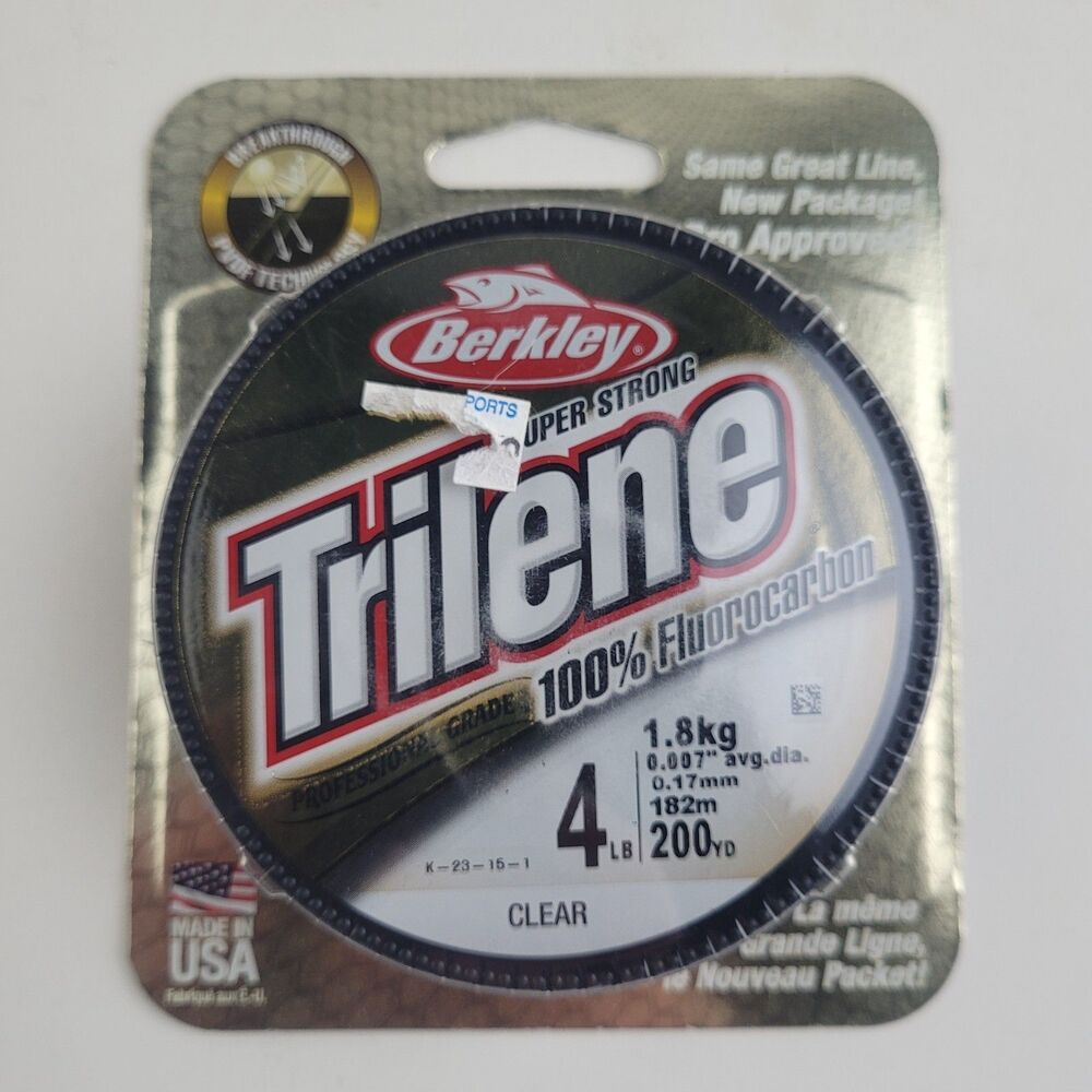 NEW Berkley Trilene 100% Fluorocarbon 4 lb Fishing Line 200 yd Clear
